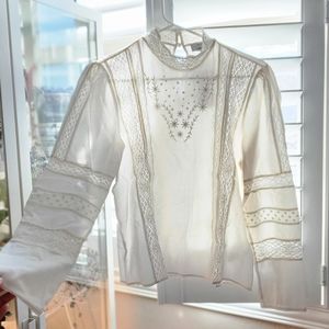 & Other Stories Embroidered Lace Blouse